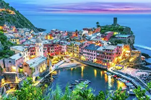 Window: Picturesque town of Vernazza, in the province of