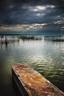 Piers: Pier seascape Albufera Natural Park, Valencia, Spain