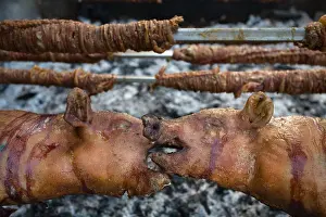 Ashes: Pig spit-roasted Seulo Sardinia Italy