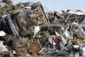 Scrap: Piles of Scrap Metal with Junk Automobile