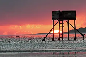 Lindisfarne: Pilgrims Way Refuge - at sunrise at low tide Holy