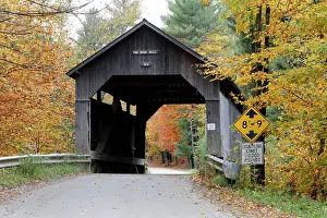 Canopy: Pine Brook Covered Bridge in autumn, Waitsfield