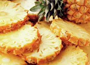 Bromeliad: Pineapple, Ananas comosus, One whole fruit and several