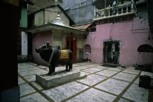 Sculptures: Place of worship in Nandi Mandi Himachal Pradesh India