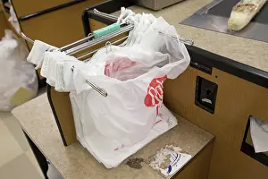 Shopping: Plastic Bags in Supermarket