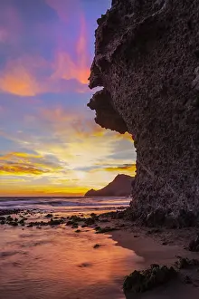 Cabo: Playa de Monsul - lava rock formations along the