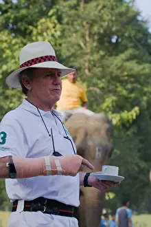 Competitions: Player on at the World Elephant Polo Terai Nepal