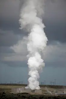 Thermal: Plume of thermal steam rises from natural