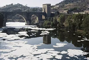 Foam: Polluted Tajo River, Toledo, Spain