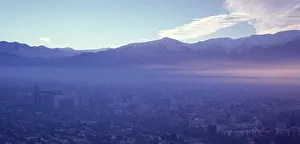 Santiago: Pollution over Santiago, Chile