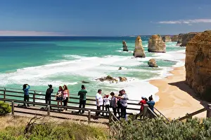 Port: Port Campbell, Australia, JAN 27: Tourists enjoy t