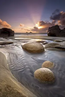 Porth: Porth Nanven - Sunset - Cornwall - UK