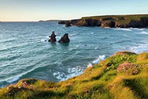 Surfers: Porthcothan - with surfers in the sea