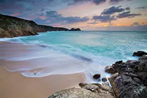 Breaking: Porthcurno - beach and seascape at dawn