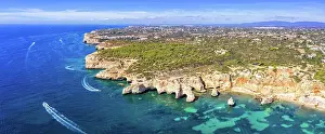 Praia: Portugal Algarve beach Praia da Marinha panorama