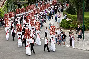 Festival: Portugal, Tomar. The girls carry tabuleiros