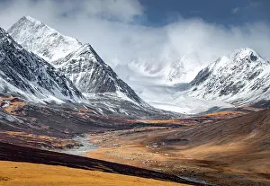 Bayan: Potanin glacier, snow-covered Altai mountains, Bayan-Ulgii