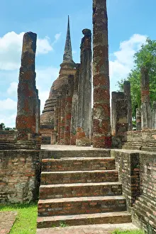 Sawai: Three Prangs seen through a doorway, Wat Si Sawai Temple, Su