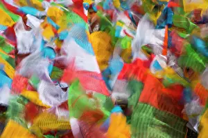 Flag: Prayer flags in Simila Mountain, Gyantse County