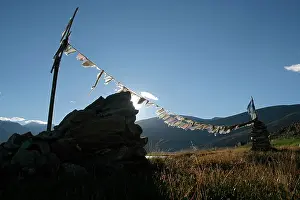 Flags: Prayer flags at spring