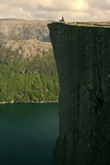 Pulpit: Preikestolen - person meditating near the edge