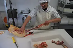 Aliments: Preparation and cutting the fat duck