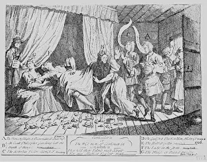 18th: Print - 18th Century - woman giving birth to rabbits