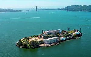 Suspension: Prison Island Alcatraz with the Golden Gate Bridge