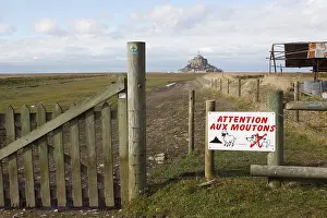 Signs: Protection of Sheep Bay salt marshes of Mont St Michel