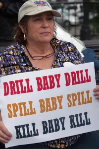 Protest: Protester at Anti-BP Rally