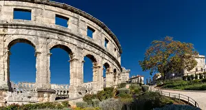 Dalmatia: Pula, Croatia - 27 October, 2021: view of the Pula