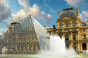 Pyramid: The Pyramid entrance of the Louvre, Paris, France