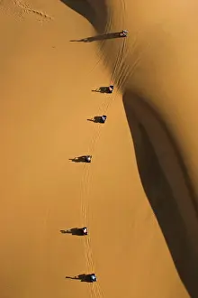 Bike: Quad bikes drive in single file through the Dunes