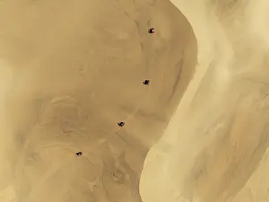 Dune: Quad bikes in the dunes of the Namib Desert in the vicinity of the coastal town of Swakopmund