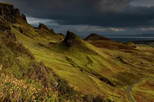 Skye: Quiraing massif with dramatic clouds, Portree, Isle