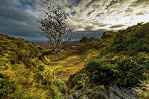 Skye: Quiraing massif with dramatic clouds, Portree, Isle