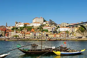 Bridge: Rabelo boats near the Luis I Bridge over the Douro River