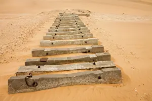 Remnants: Railway sleepers in the dunes - Remnants of the