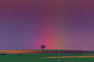 Rainbows: Rainbow, appearing over arable land, Lower Saxony, Germany