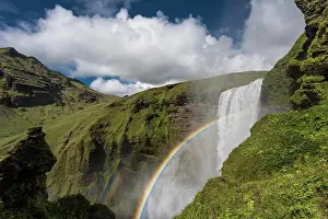 Prismatic: Rainbow in front of the big waterfall Skngafoss