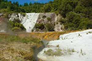 Orakei: Rainbow and Cascade Terrace - colourful silica