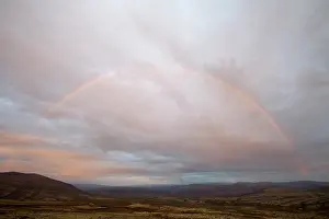Oppdal: A rainbow above Dovrefjell