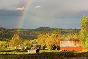 Jerry: A rainbow over farms in Peacham, Vermont