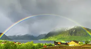 Prismatic: Rainbow over the fjord, Erikstad, &, x172;dal, Sogn