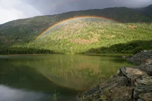Forms: Rainbow forms over Buttle Lake in Strathcona