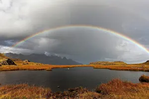 Prismatic: Rainbow over landscape, East-Iceland, Iceland, Europe