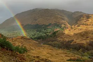 Glenfinnan: Rainbow rainbow range in autumn colours, Glenfinnan