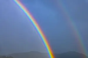 Prismatic: Two Rainbow over Sky and Mountain in Lugano, Ticino