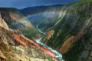 Rainbows: Rainbow - and thunderstorm over Yellowstone River