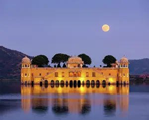 Moonlight: Rajasthan landmark, Jal Mahal (Water Palace) on